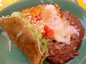 Chicken Taco with Rice and Beans